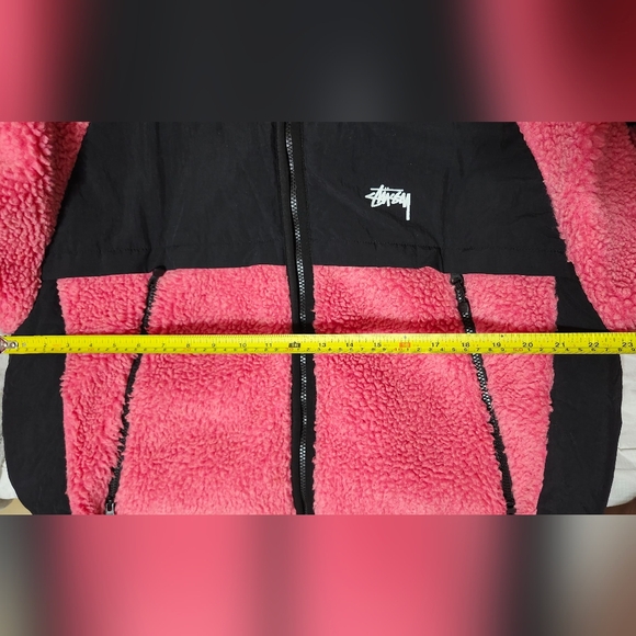 STÜSSY Sherpa Paneled Hooded Jacket Pink (Unisex) - Picture 5 of 14